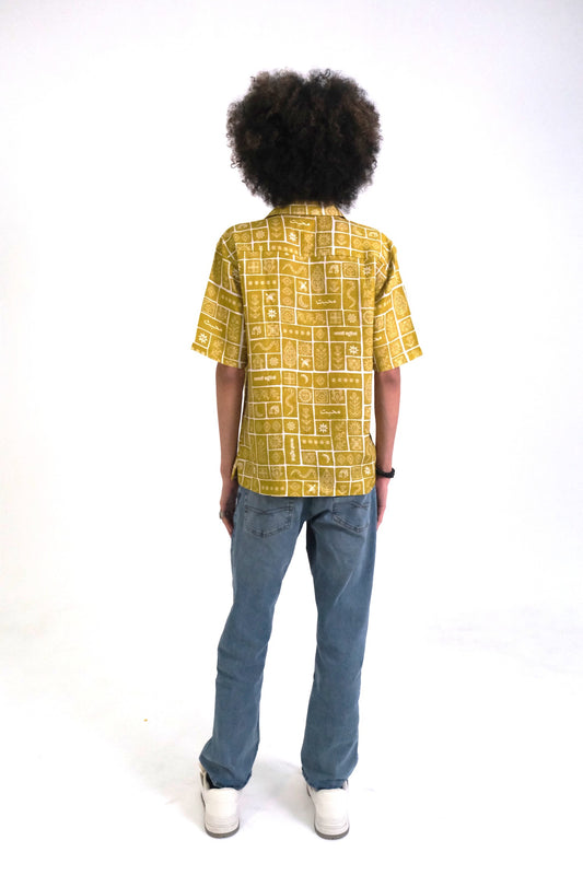 DUNIYA YELLOW BOWLING SHIRT