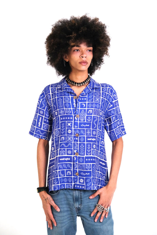 DUNIYA INDIGO BOWLING SHIRT