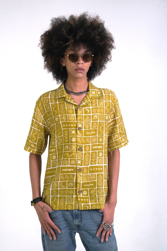 DUNIYA YELLOW BOWLING SHIRT