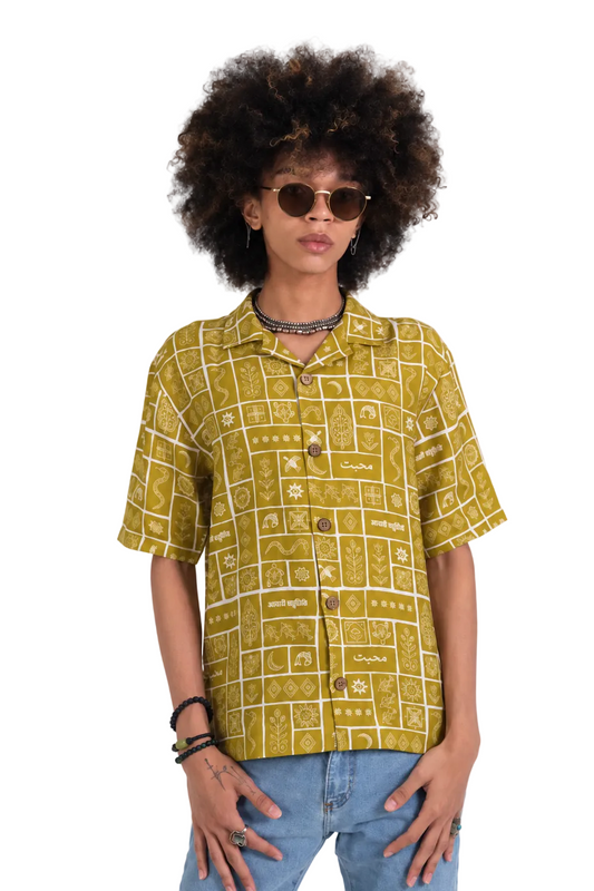 DUNIYA GOLDEN OLIVE SHIRT